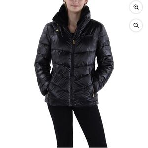Via Spiga Faux Fur Collar Puffer Jacket